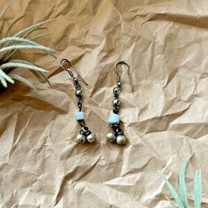 Vintage 1980s gold ball dangle drop earrings‎ pierced ears boho minimalist look